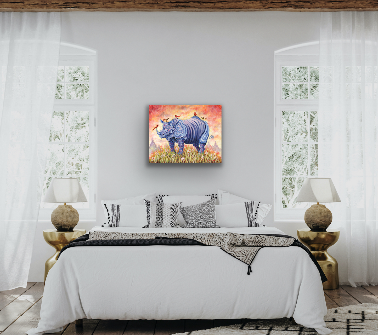 "A Patient Perch" Giclee Print on Canvas