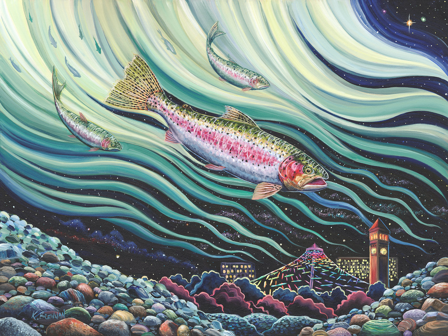 "Live Stream" Original Acrylic Painting